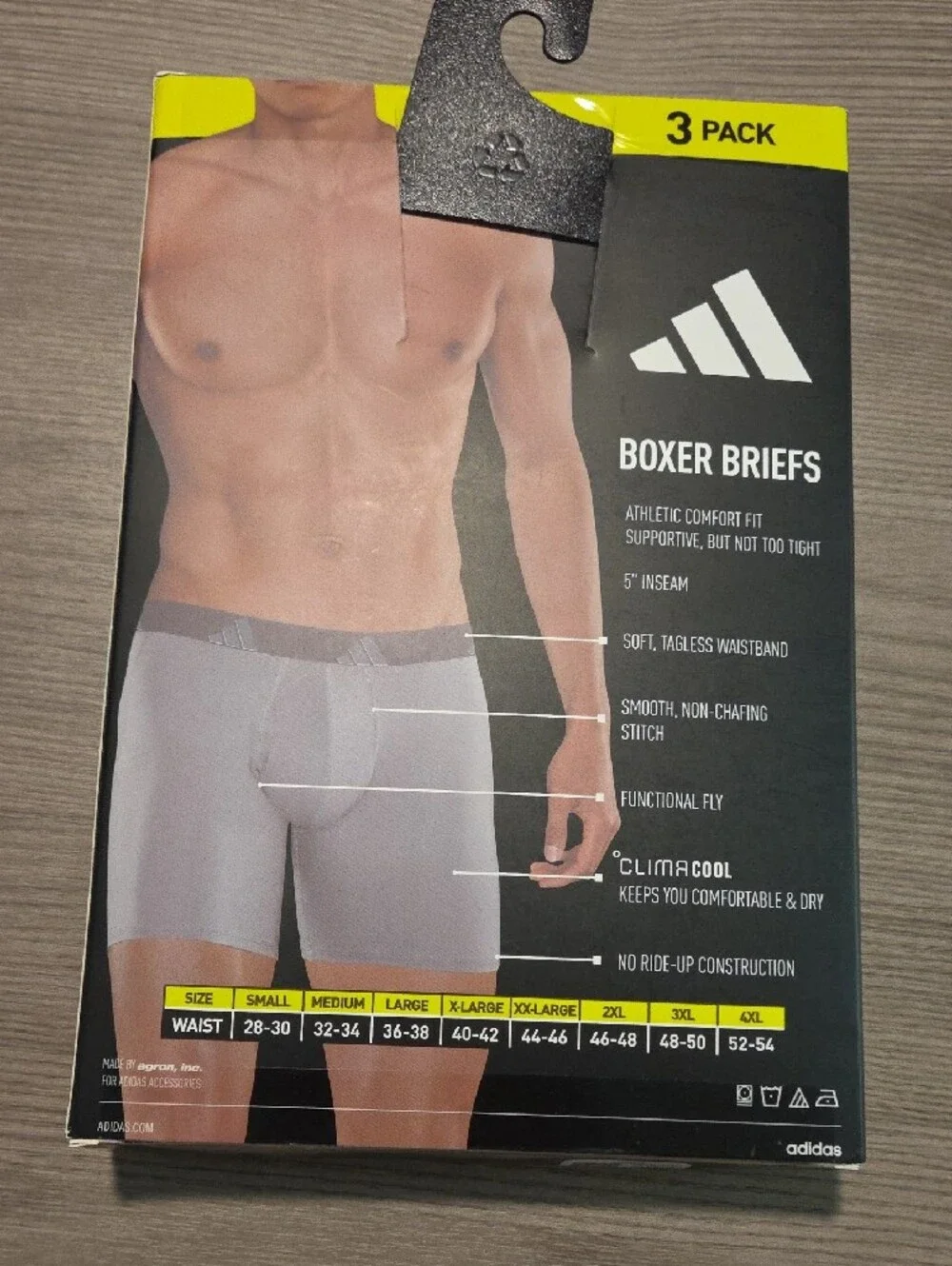 Men's Black Performance Boxer Briefs - 3-Pack Small Sz